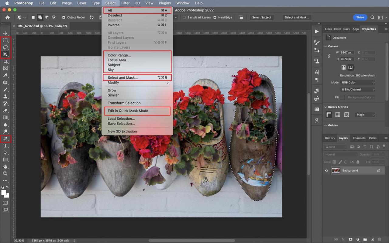 Photoshop Selection tools